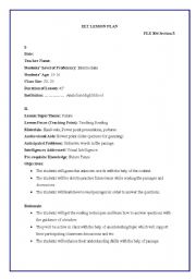 English worksheet: reading lesson plan for intermediate levels