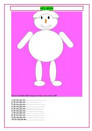 English worksheet: his body 