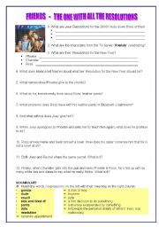 English Worksheet: NEW YEAR RESOLUTIONS - FROM TV SERIES 