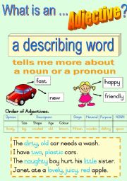 English Worksheet: What is an ... Adjective?   Fully Editable Poster