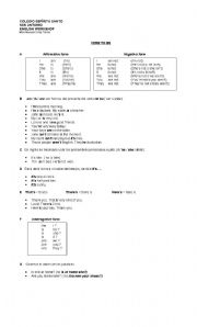 English worksheet: Verb To Be