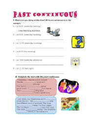 English Worksheet: Past continuous - Clause When