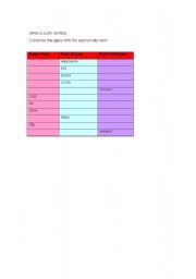 English worksheet: IRREGULAR VERBS