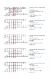 English Worksheet: crossword