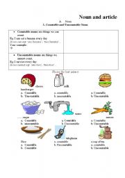 English worksheet: noun