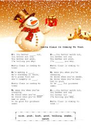 English Worksheet: Santa Claus Is Coming To Town