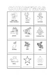 English worksheet: `picture dictionary christmas
