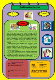 English Worksheet: Bullying: Reading Comprehension