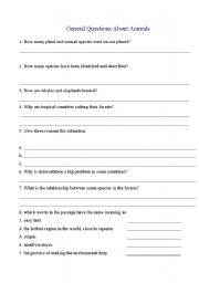 English worksheet: ANIMALS