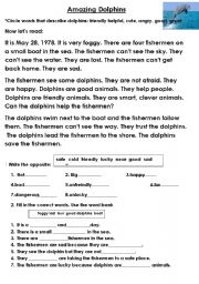 English Worksheet: amazing dolphins