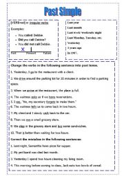 English Worksheet: past simple