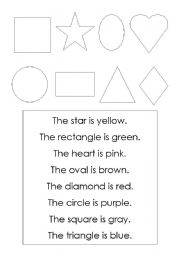 English Worksheet: SHAPES AND COLORS