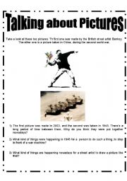 English worksheet: Talking about pictures