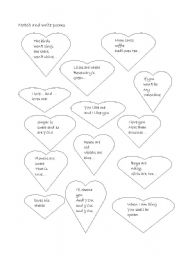 English Worksheet: Valentines poems