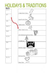 English worksheet: HOLIDAYS & TRADITIONS: DATES