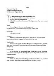 English Worksheet: PLAN