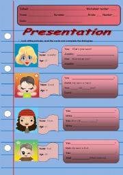 English Worksheet: Presentation