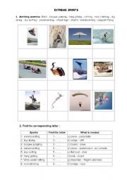 English Worksheet: EXTREME SPORTS