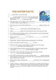 English Worksheet: Water facts