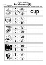 English Worksheet: build a word