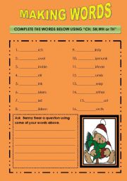 English worksheet: Making Words