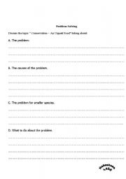 English worksheet: problem solving