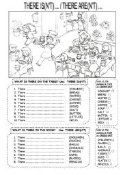English Worksheet: THERE IS(NT) / THERE ARE(NT)