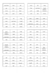 English Worksheet: Irregular Verbs Bingo