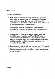 English Worksheet: make or do