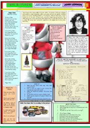 English Worksheet: HAPPY  XMAS (War Is Over) - JOHN LENNON - PART 01