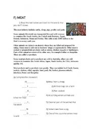 English Worksheet: Meat