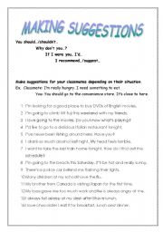 English Worksheet: Making Suggestions