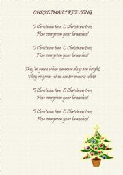 English Worksheet: christmas tree song