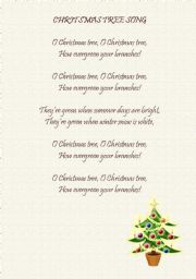 English worksheet: christmas tree song