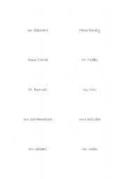 English Worksheet: Charade cards