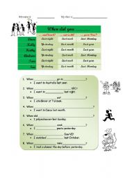 English Worksheet: What did you do...?