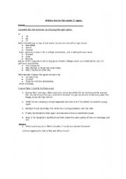 English worksheet: Written test on the MOVIE 17 Again