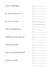English Worksheet: Question and answer game