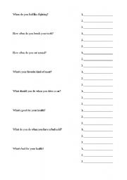 English worksheet: Question and answer game