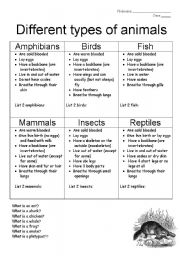 English Worksheet: Animals and biomes