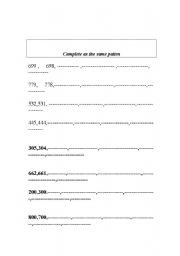 English worksheet: COMPLETE AS THE SAME PATTERN