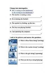 English worksheet: ING-questions