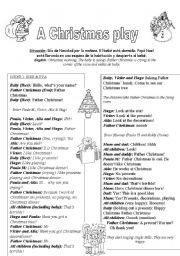 English Worksheet: A Christmas Play (kids 3-6)