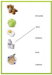 English worksheet: food matching game