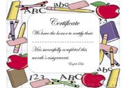English Worksheet: certificate