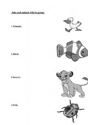 English worksheet: animal groups