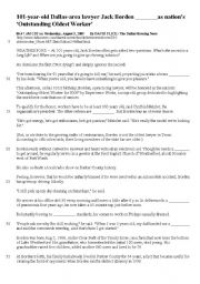 English worksheet: Article, authentic materials, vocabulary 