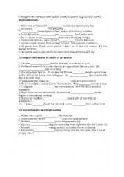 English Worksheet: Used to/ would/be used to / get used to