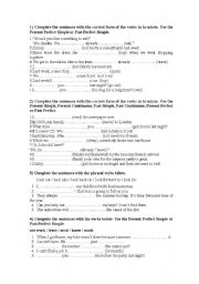 English Worksheet: Review for 1st Bachillerato exam