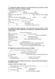 English Worksheet: Review for 1st Bachillerato exam
